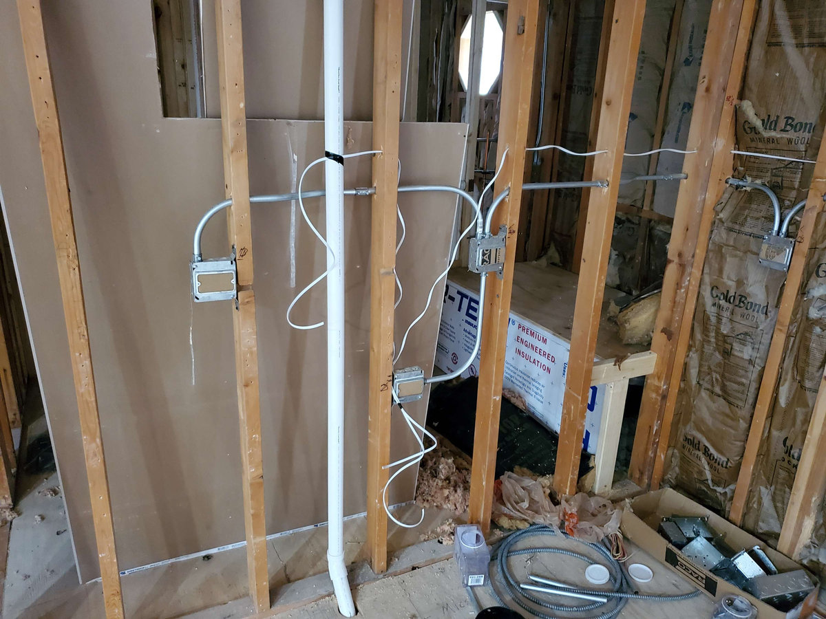 Bathroom Remodel Electrical Rough-In by IFX Electric serving Wheeling, Illinois